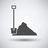 Construction shovel and sand icon 