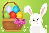 Basket with eggs and Easter bunny 1