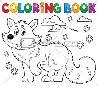Coloring book polar fox theme 1