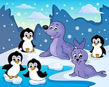 Seals and penguins theme image 2