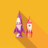 Flat vector icon of rocket