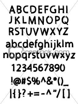 Grunge brushed alphabet