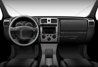 Truck interior - inside view of car, dashboard