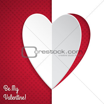 Valentine greeting card with heart paper peel