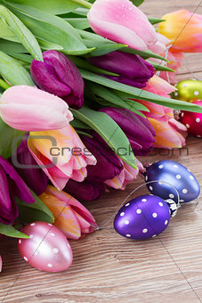 pink and purple easter tulips