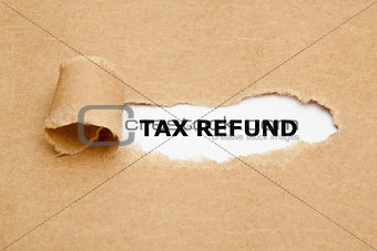 Tax Refund Torn Paper Concept