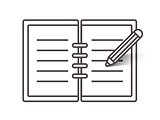 Flat line notebook icon