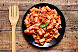 penne rigate with bolognese sauce