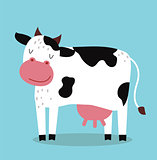 Cute cartoon cow vector illustration