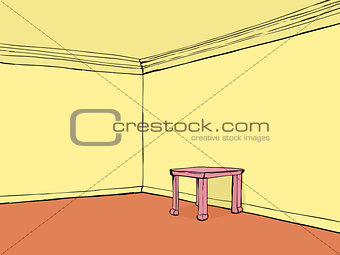 Empty room with pink table