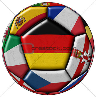 Soccer ball with flag of Germany in the center