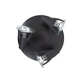 Black ceiling light fixture isolated