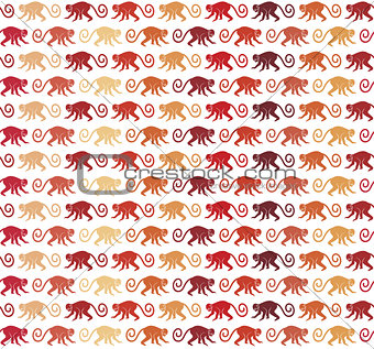 Red Monkeys seamless pattern
