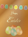 Easter background with eggs on brown paper
