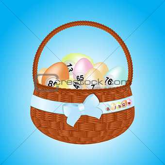 Easter basket with bingo eggs