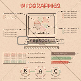 infographic with laptop and design elements