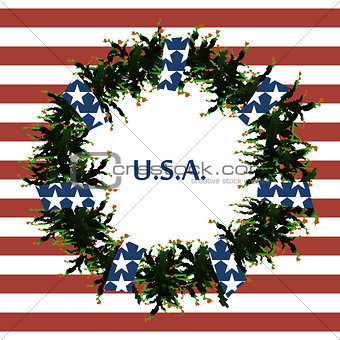 USA flag symbols. Abstract background with the symbols of the United States. USA flag.