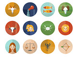 Set of Astrological Zodiac Symbols. Horoscope.