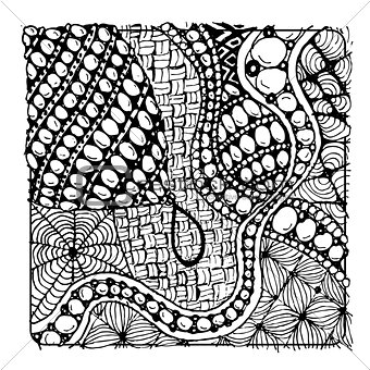 Zentangle ornament, sketch for your design