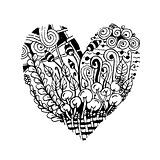 Zentangle heart shape, sketch for your design