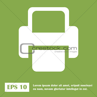 Printer Vector icon. green icon