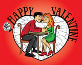 dating young couple Valentine postcard