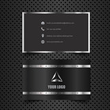 Business card mock up with metallic design