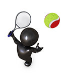 Morph Man Playing Tennis