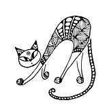 Black cat, zentangle style for your design