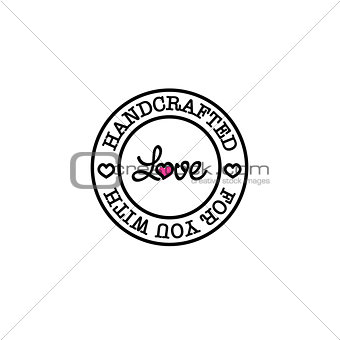 Hand-made for you with love vector retro badge