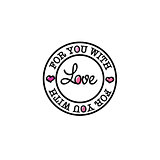 For you with love vector hand-drawn badge
