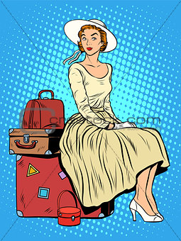 girl passenger baggage travel trip