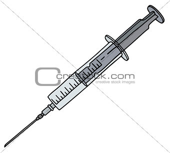 Small plastic syringe