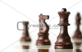 Chess Game over White Background
