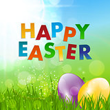 Spring Natural Happy Easter Background Vector Illustration