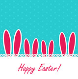 Happy Easter Funny Background with Rabbit Vector Illustration