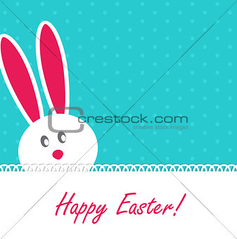 Happy Easter Funny Background with Rabbit Vector Illustration