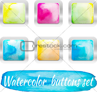 vector watercolor colorful buttons