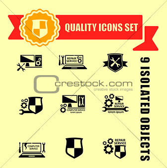 quality computer technology icons set