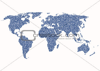 Drawing world map on a white background