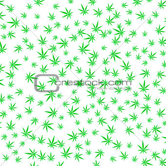 Green Cannabis Leaves Background