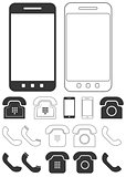 Different phone icons set