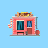 Candy Shop Front. Vector Illustration
