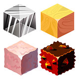 Textures for Platformers Icons Vector Set