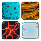 Different Materials and Textures for Game. Icon Vector Set