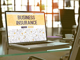 Business Insurance Concept on Laptop Screen.
