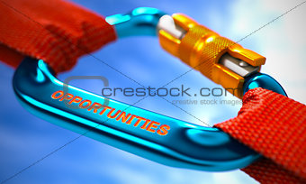Blue Carabiner Hook with Text Opportunities.