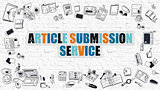 Article Submission Service in Multicolor. Doodle Design.