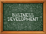 Business Development - Hand Drawn on Green Chalkboard.