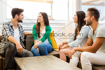 Friends meeting at the coffee shop